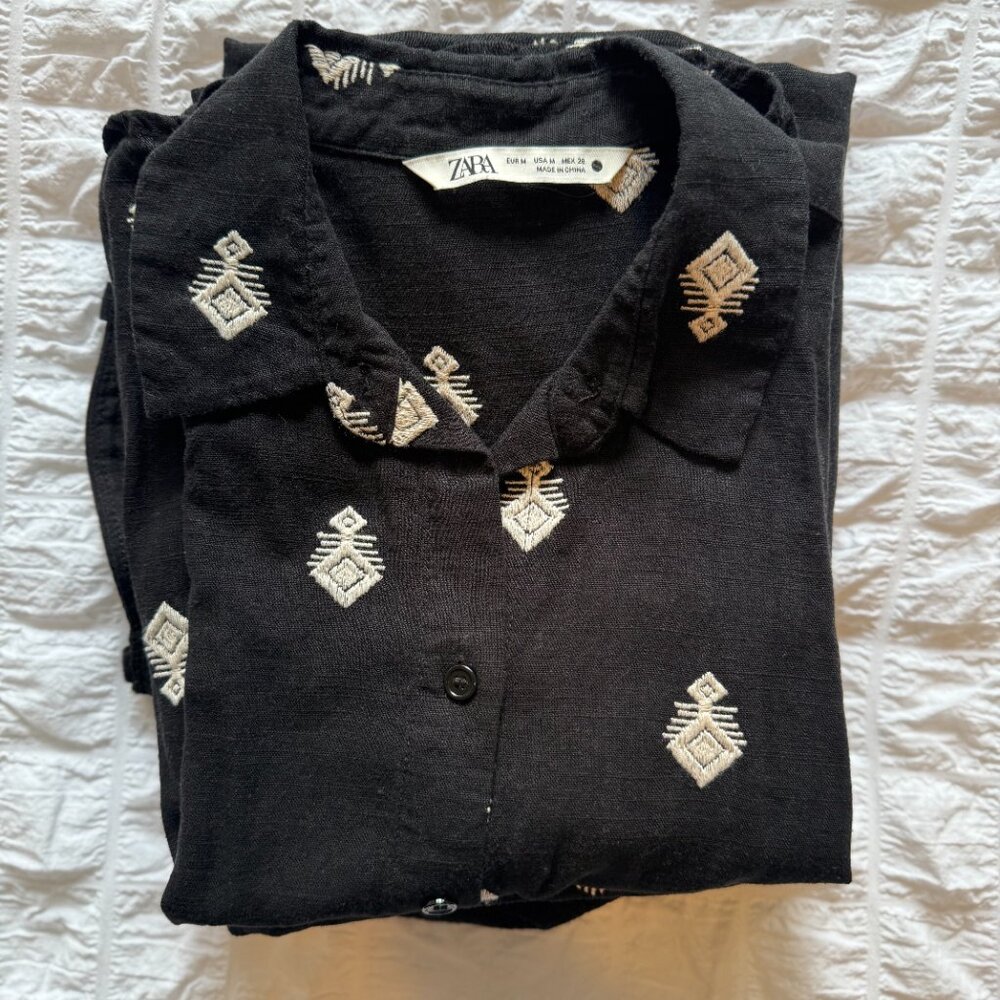 Zara Black & White Linen Set